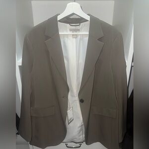 H&M - Taupe Single-Button Blazer - Size L